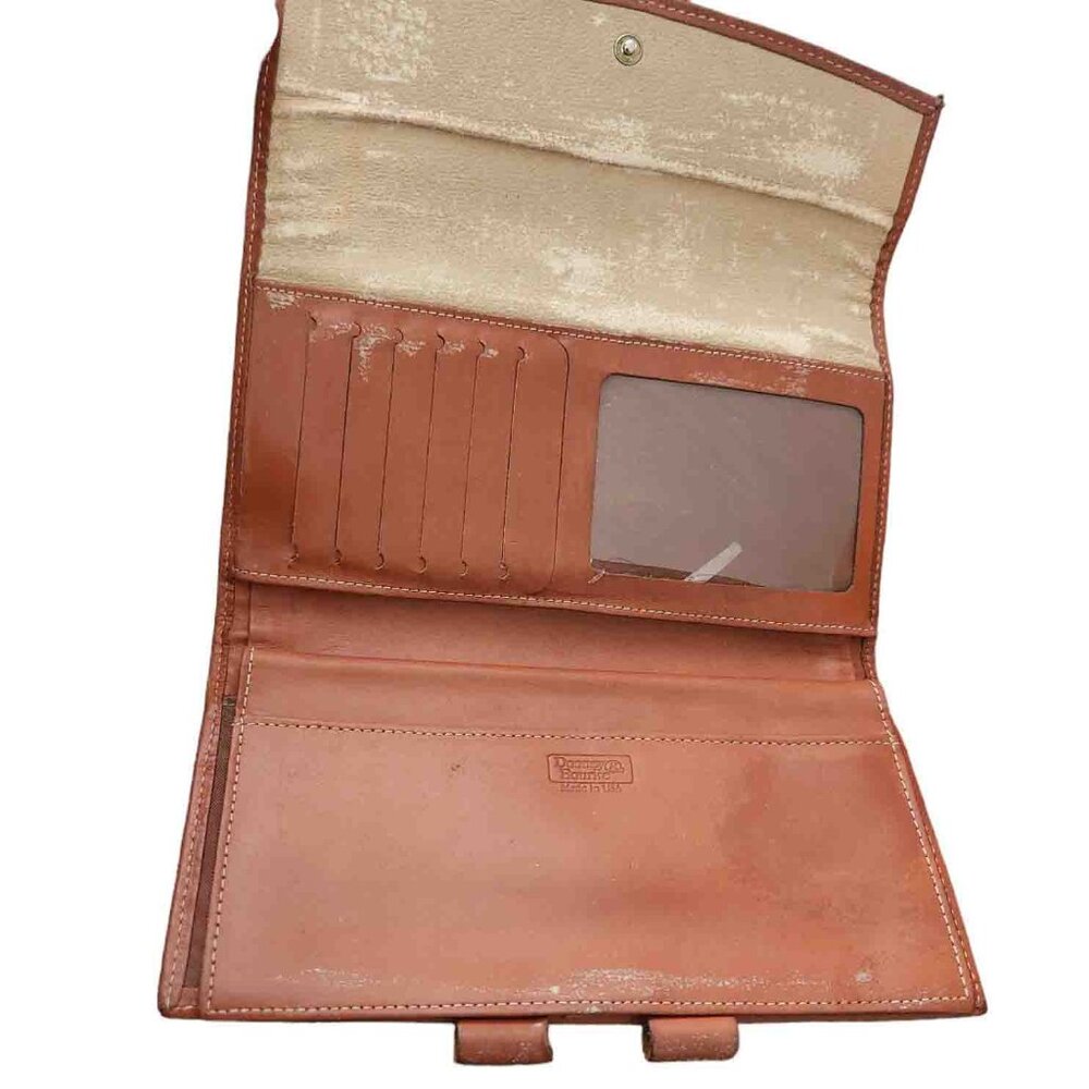 VTG Dooney & Bourke All Weather Leather Trifold Checkbook Wallet Clutch - Picture 8 of 13